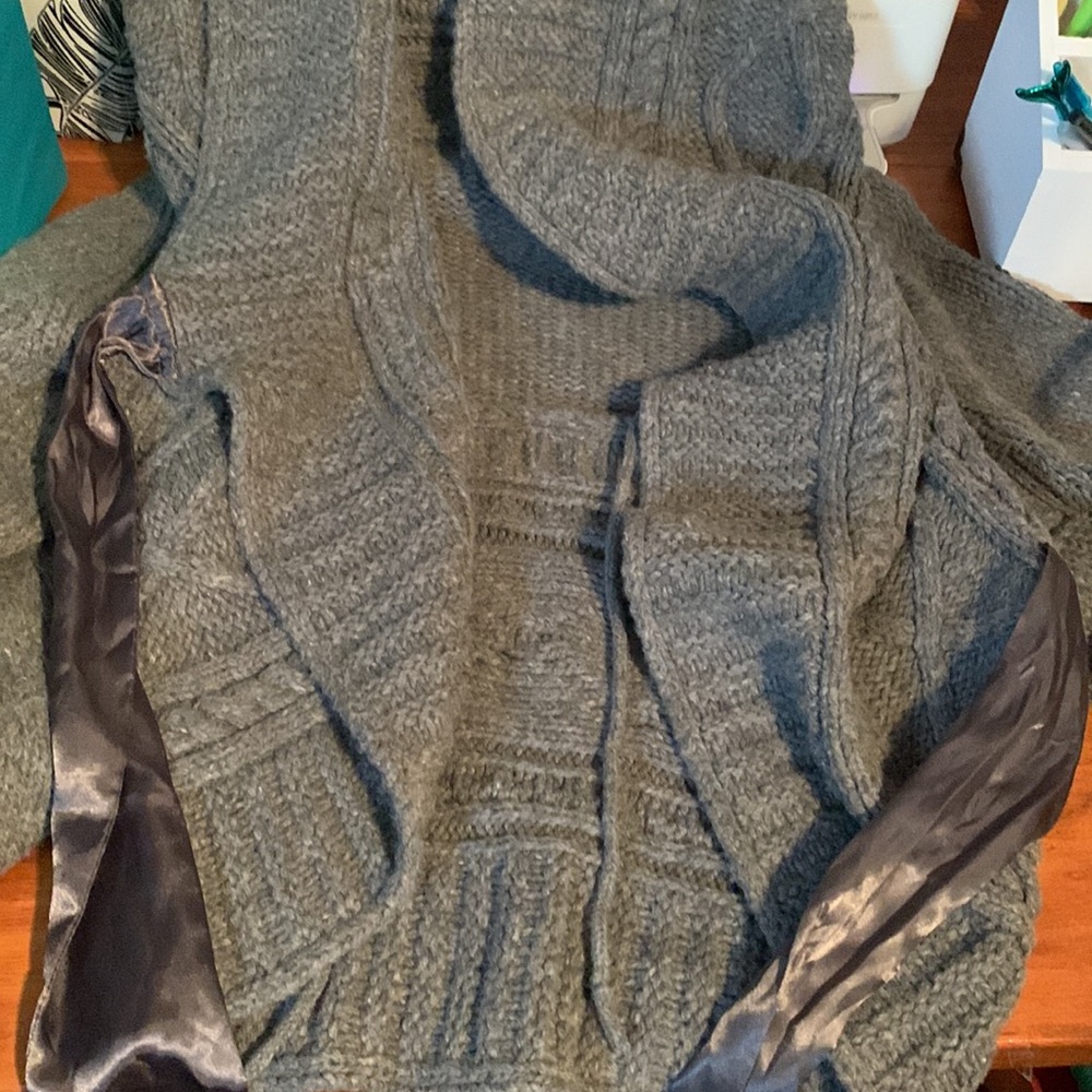 Apt. 9 Open Wrap Cowl Wrap Sweater With Silk Tie - image 5